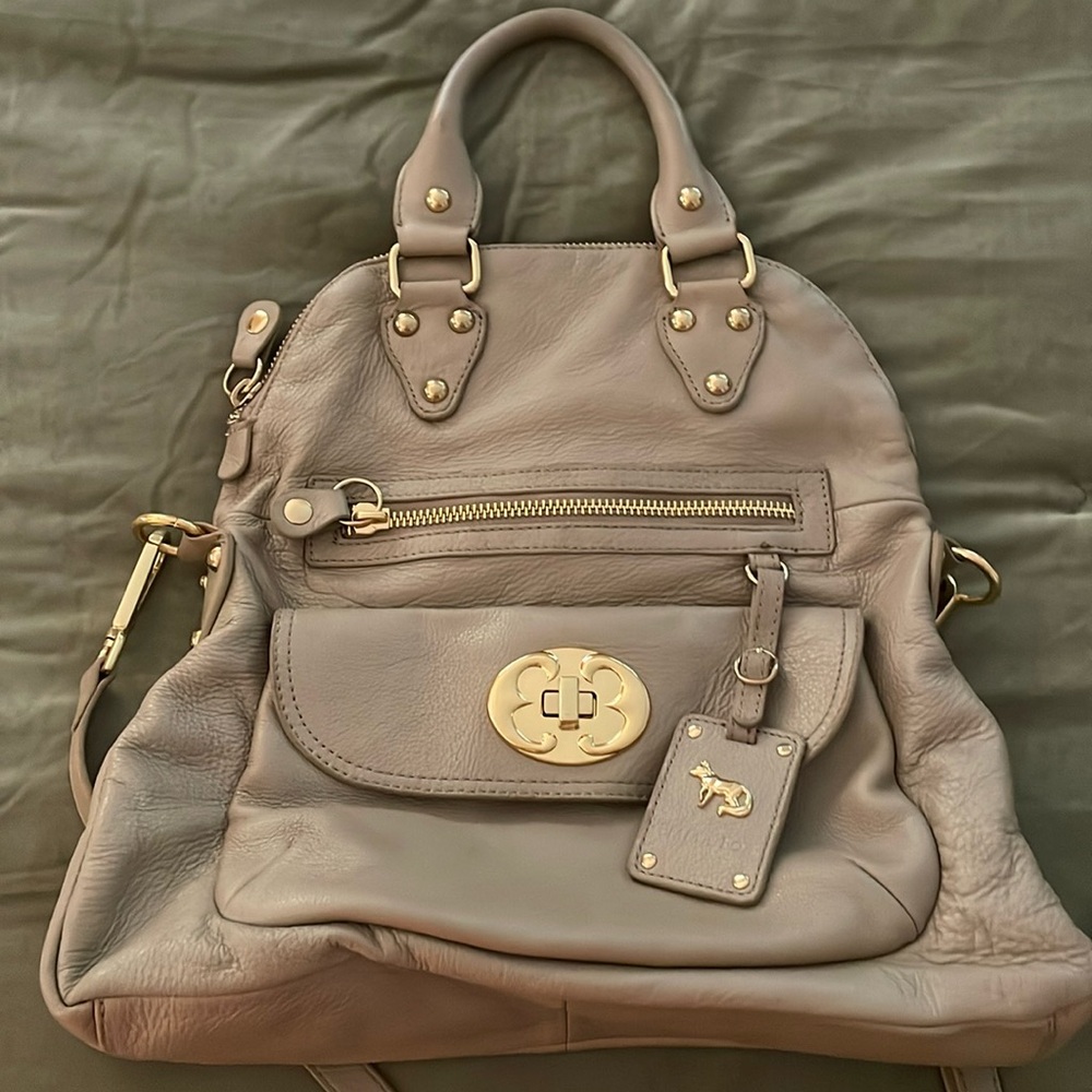 Emma Fox foldover leather tote, like new, excellent condition.